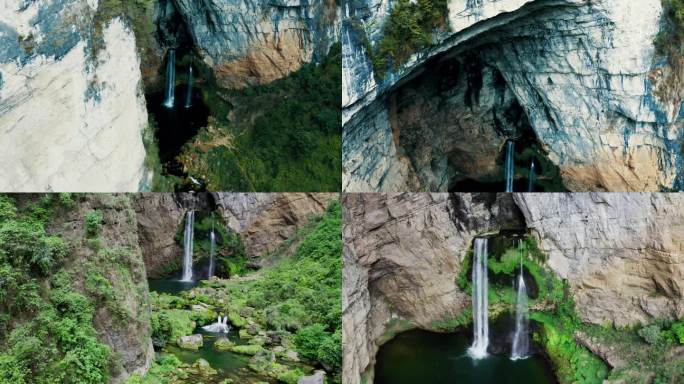 山泉瀑布原生态自然