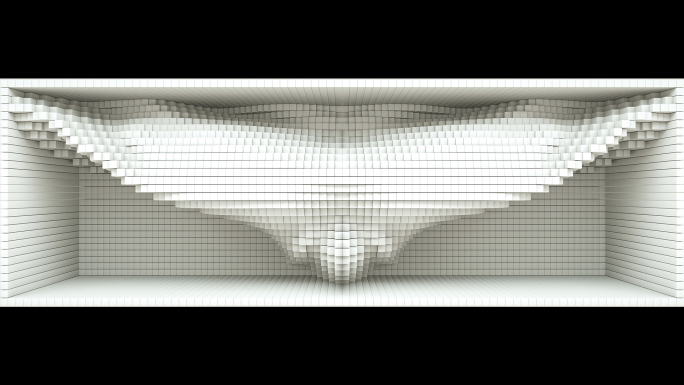 【裸眼3D】白色方块抽象艺术矩阵裸眼空间