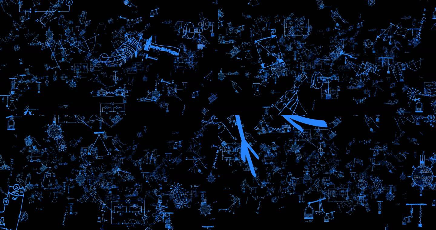 物理公式力学气体学电学符号蓝色带通道4K