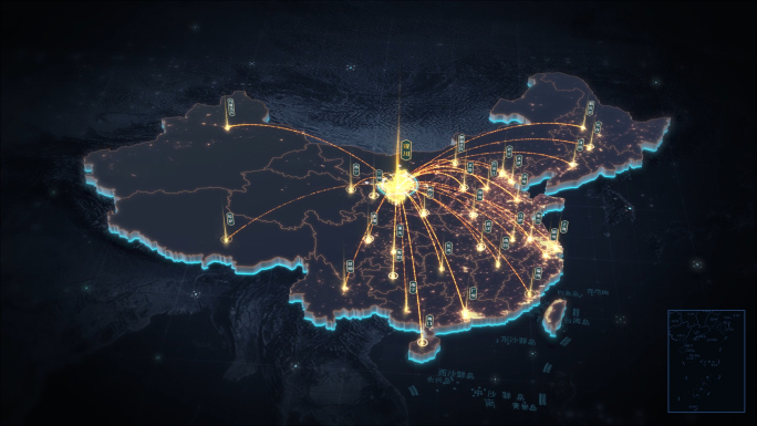 宁夏辐射全国黑金三维区位地图