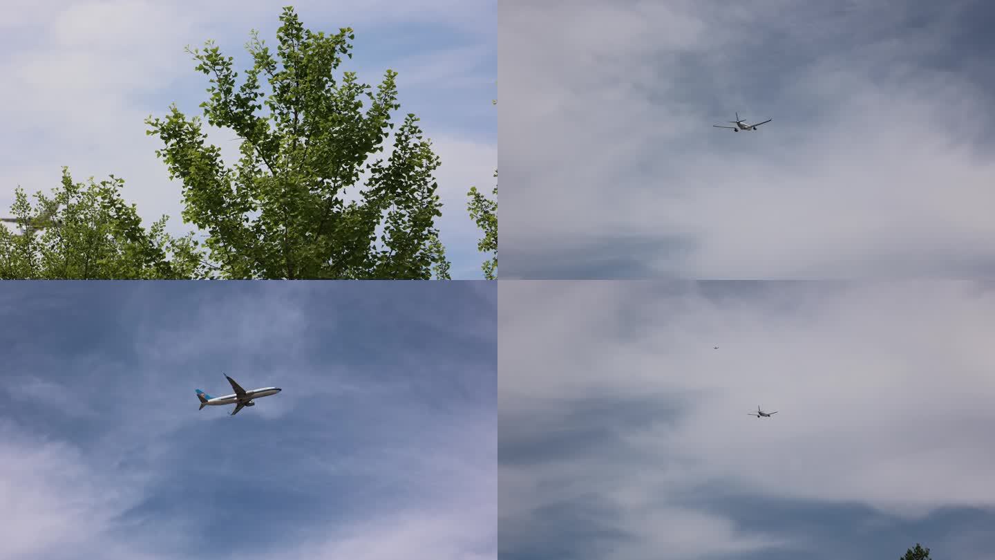 4K中国南方航空飞机起飞从天空飞过