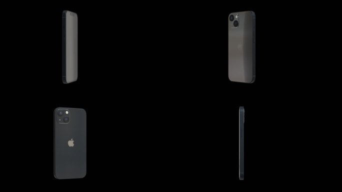 苹果iPhone 13黑色手机透明背景