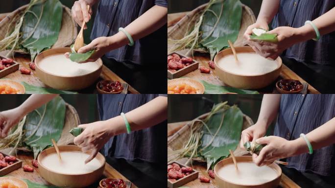 端午节粽子包粽子箬叶四角粽粽子