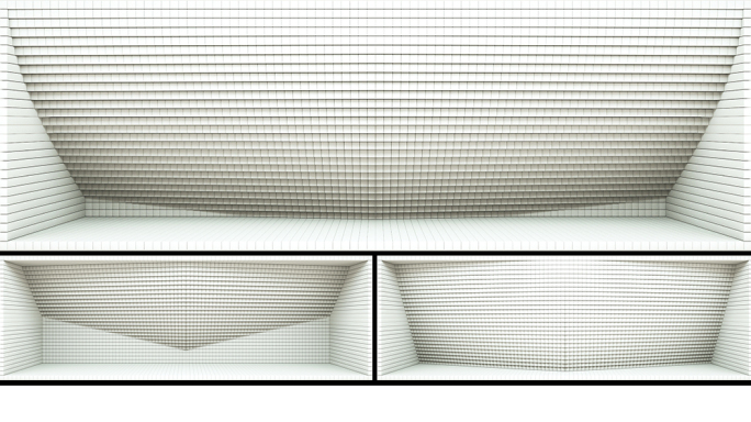 【裸眼3D】白色方块抽象墙体裸眼起伏空间