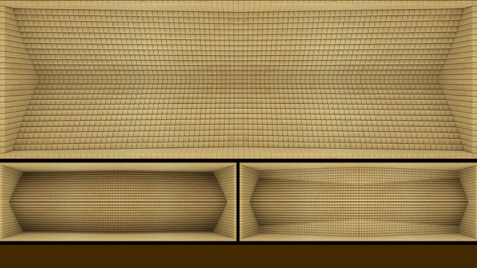 【裸眼3D】原木矩阵艺术方块空间墙体投影