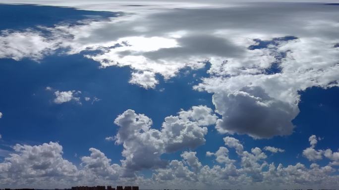 超宽屏全景晴空万里晴天中午高空云流动晴朗