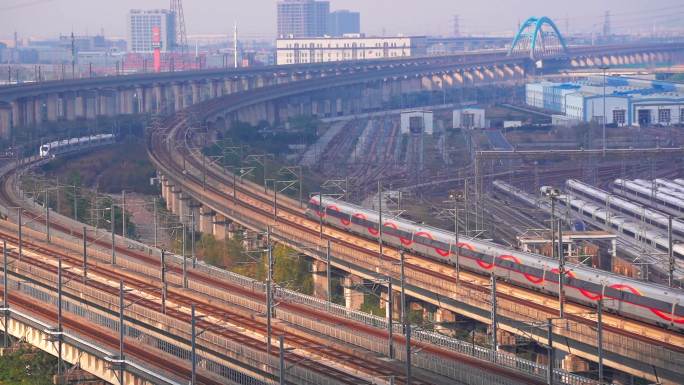4K京沪高铁上海虹桥智能动车高铁列车