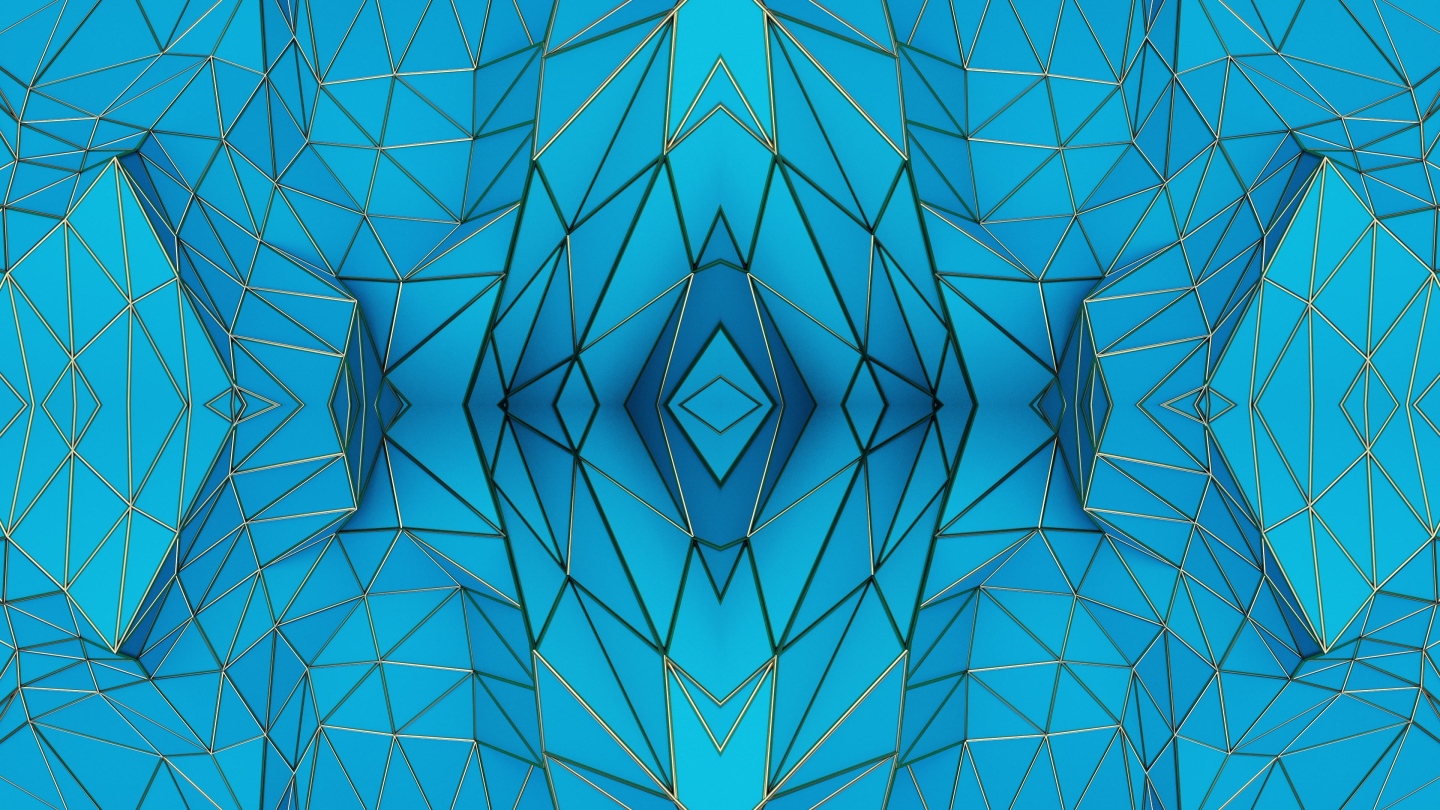 【4K时尚背景】蓝色菱形几何图形装饰空间