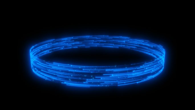 4K蓝色粒子环无缝循环带通道