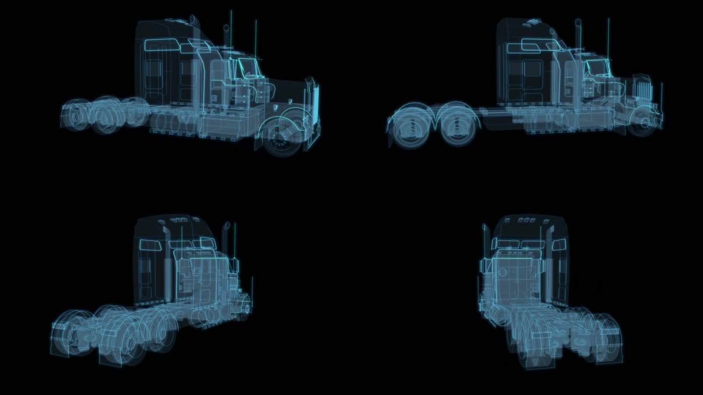 烟囱汽车 科幻透明赛博朋克老式农用卡车