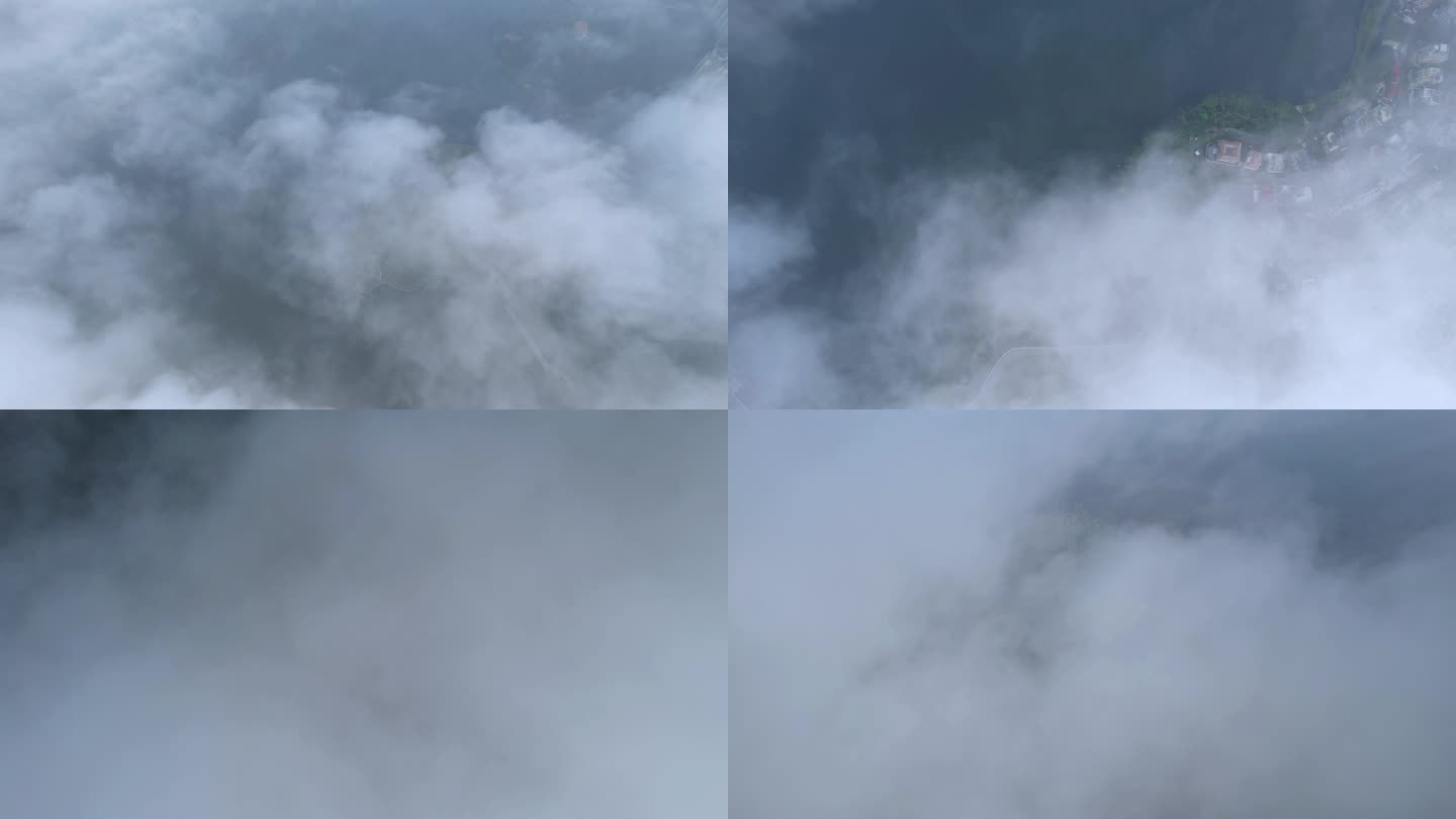 4K俯拍翻滚的厚云，暴雨将至