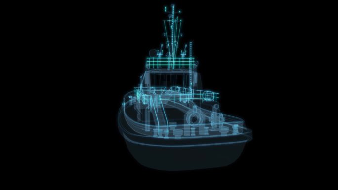 小游艇游轮轮船货船航运 科幻透明赛博朋克
