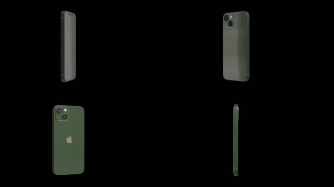 苹果iPhone 13绿色手机透明背景