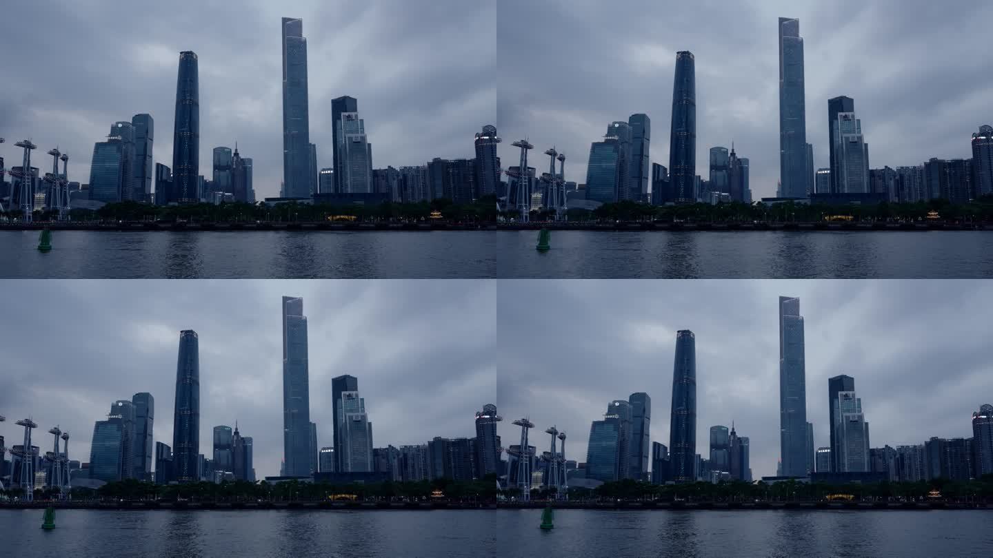 4K傍晚的广州珠江新城