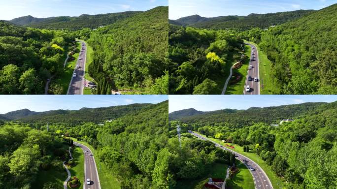 沿山公路 山路跟车航拍 景观道路