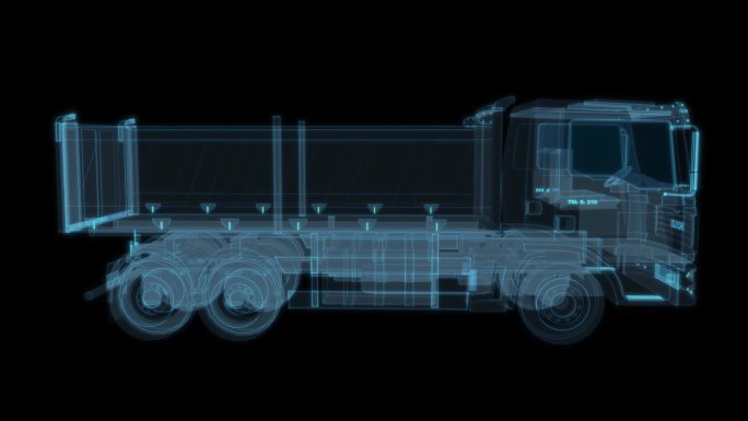 敞篷卡车 货运冷链运输车科幻透明赛博朋克