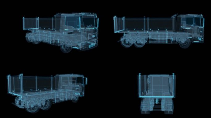 敞篷卡车 货运冷链运输车科幻透明赛博朋克