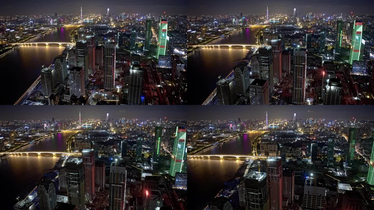 广州 金融城 延时 通透 夜景