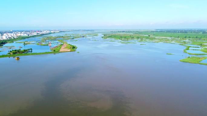 4k盘山县饶阳河航拍