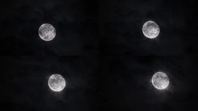 中秋夜空中悬挂的一轮明月亮