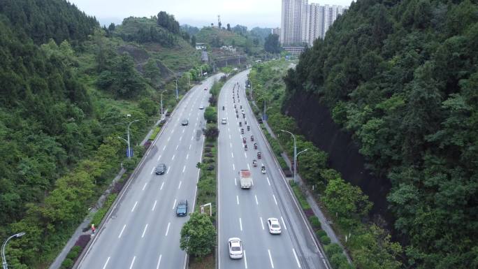 贵州哈雷骑行队伍航拍画面