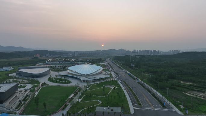 航拍湖北京山国际网球中心