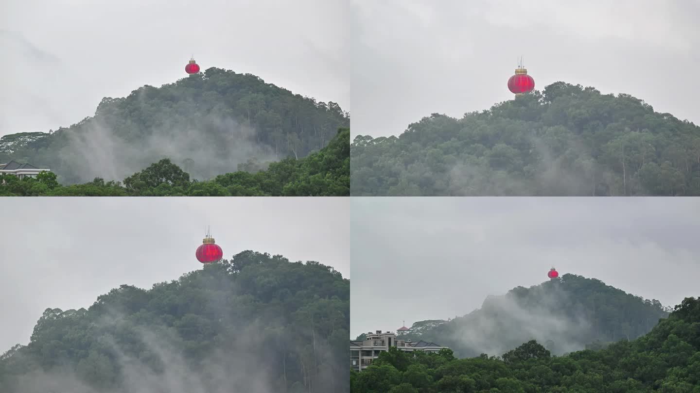 东莞雨中旗峰山4K延时，云雾缭绕宛若仙境