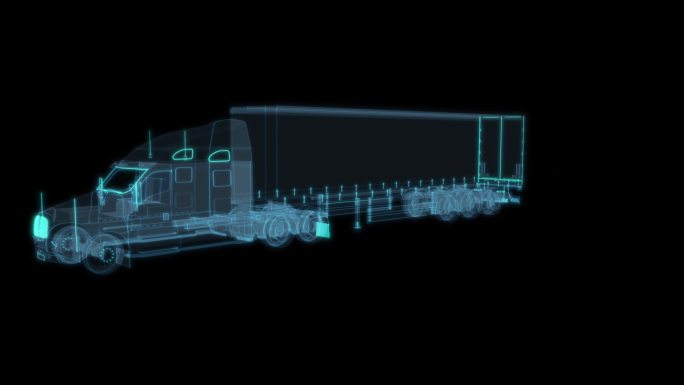 大卡车货运冷链运输车 科幻透明赛博朋克