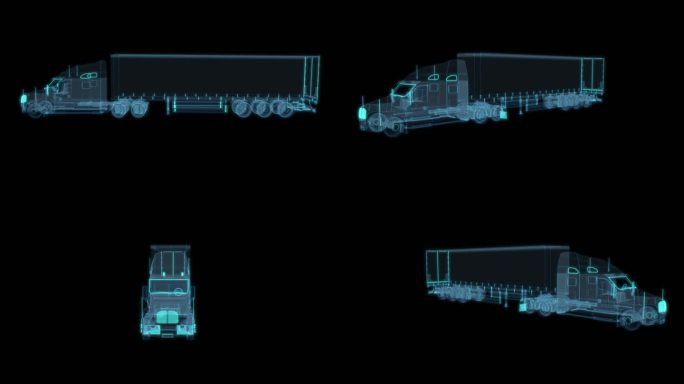 大卡车货运冷链运输车 科幻透明赛博朋克