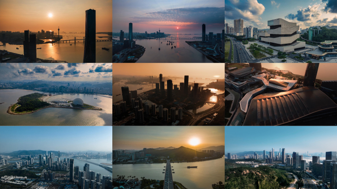 珠海城市延时空镜头车流交通集合1