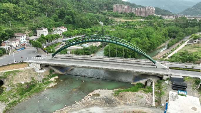 五峰县渔关白鹭桥4K航拍