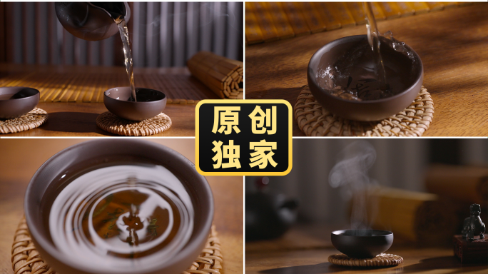 倒茶慢镜头泡茶茶水滴水茶艺茶道古风茶文化