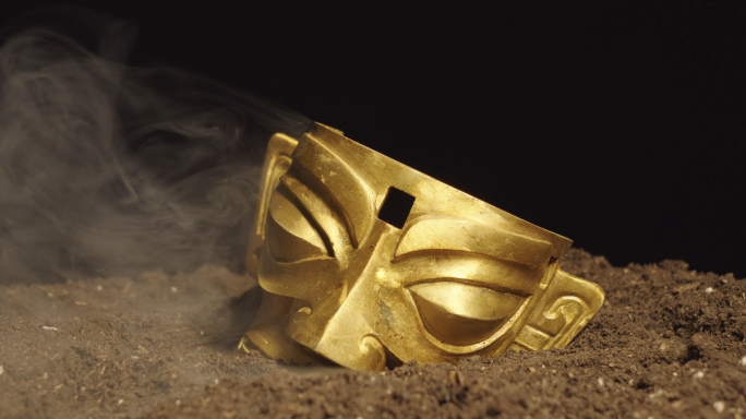 三星堆青铜器黄金面具考古文物