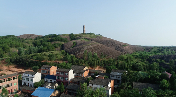 湖北麻城柏子塔 风景航拍