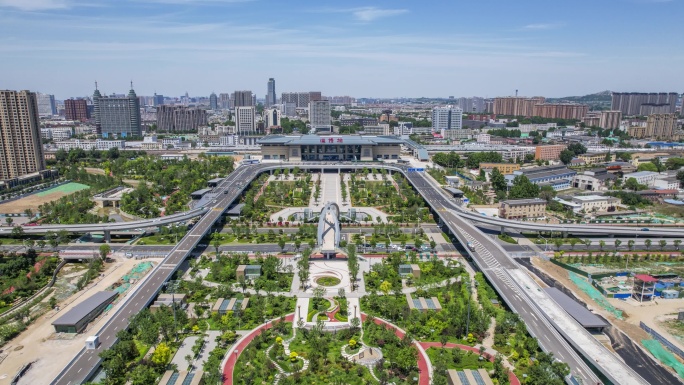 淄博火车站航拍延时