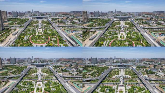 淄博火车站航拍延时