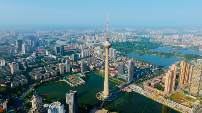 天津城市航拍多地点天津城市地标城市天际线