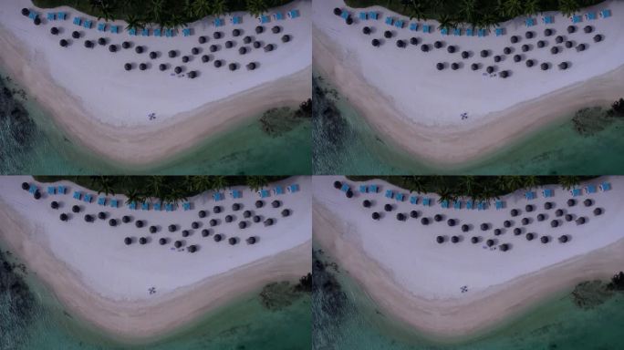 毛里求斯-海滩-凉亭-躺椅-遮阳伞