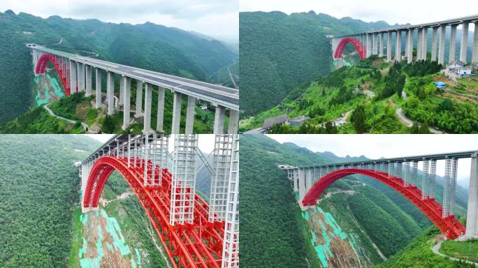 贵州遵义大发渠大桥航拍素材（5k)