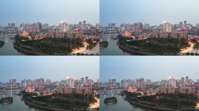 四川内江城市夜景风光