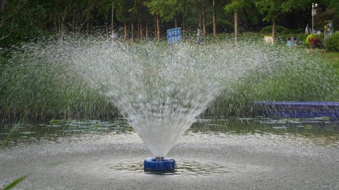 【4K】公园湖水喷泉