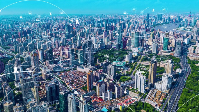 科技数字智慧网路城市连线特效