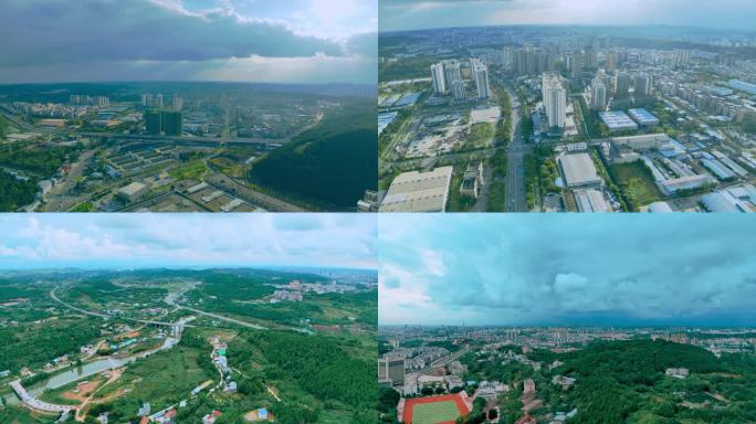 航拍绵阳市游仙区全景