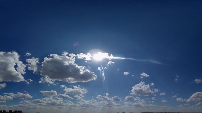 超宽屏全景晴空万里晴天中午高空云流动晴朗