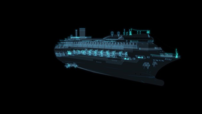 中型游轮游艇度假旅游航海科幻透明赛博朋克
