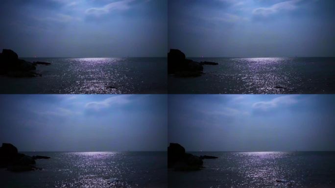 月光洒在海面上