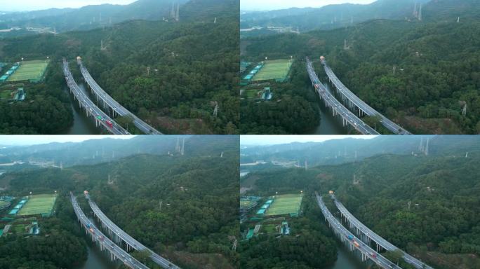 平移镜头航拍深圳高速公路