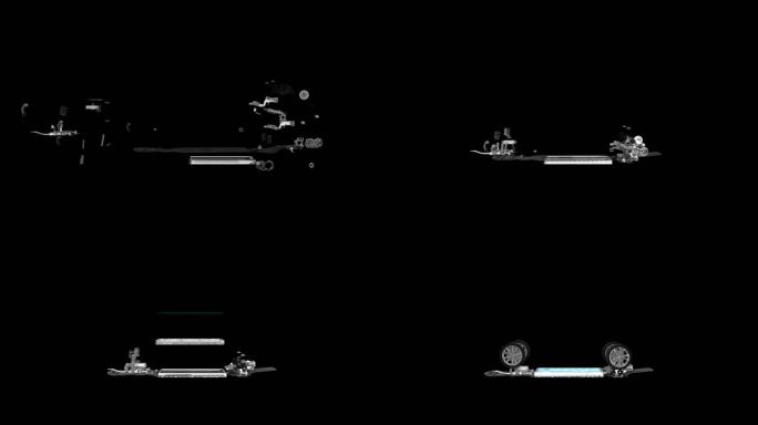 新能源汽车电动汽车底盘零件模型动画带通道