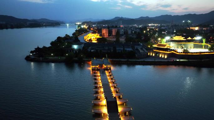 浙江省杭州建德梅城古城夜景