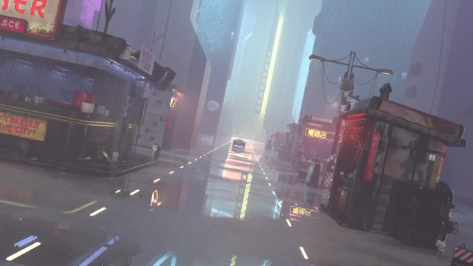 兰博基尼赛博科幻未来都市